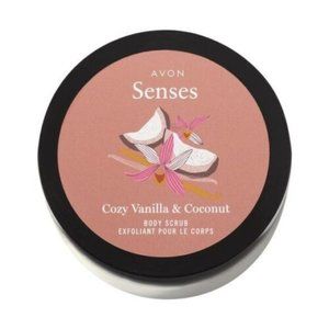 Avon Senses Cozy Vanilla & Coconut body Scrub  9 oz. Jar🥥